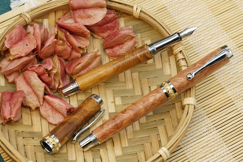 Handmade wooden fountain pen made of five degrees wood - Fountain Pens - Wood 