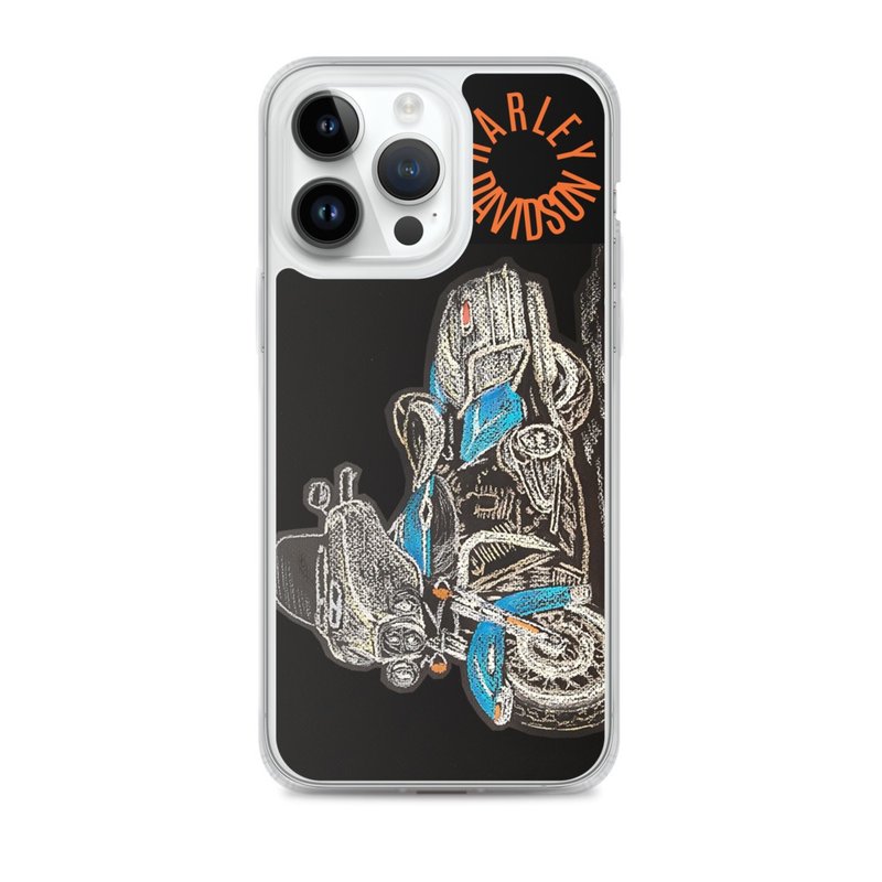 iPhone Clear Case Original Art Telephone Bike Harley Clear Case Tough Protects - Phone Cases - Plastic Black