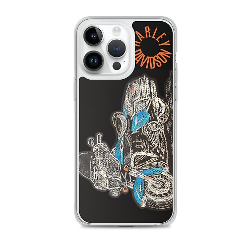 marina-fisher-art iPhone 透明保護殼原創藝術電話自行車哈雷透明保護殼堅固保護