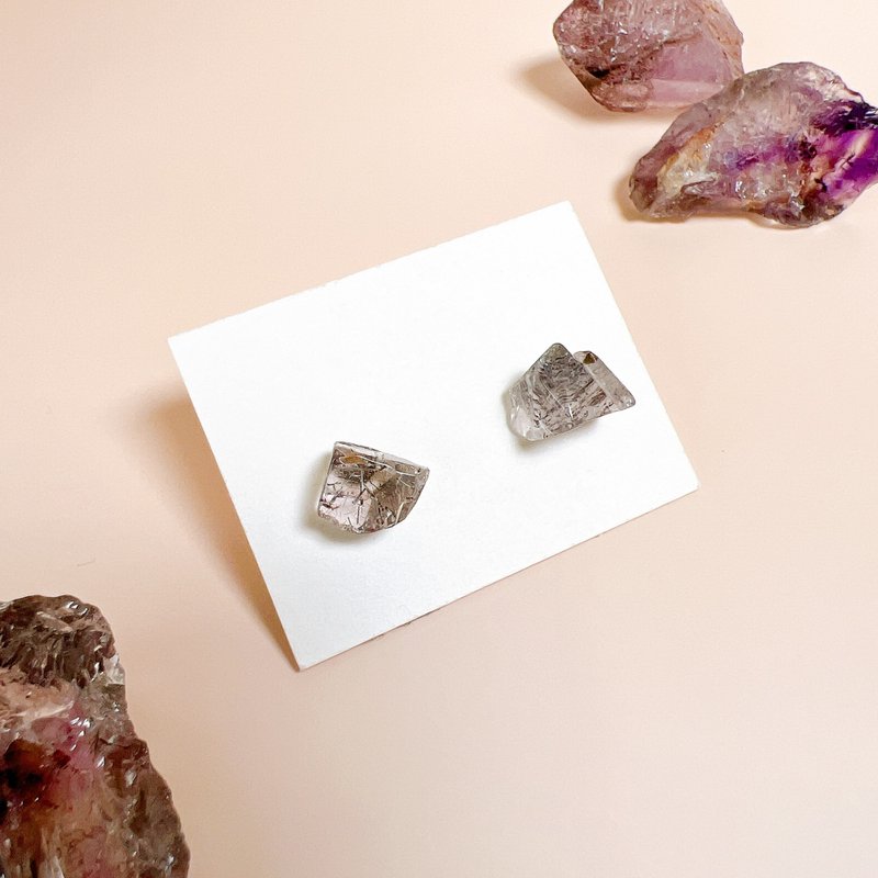 超高頻率水晶 超七耳環 天然石 水晶耳環 飾品 - 耳環/耳夾/耳骨夾 - 水晶 多色