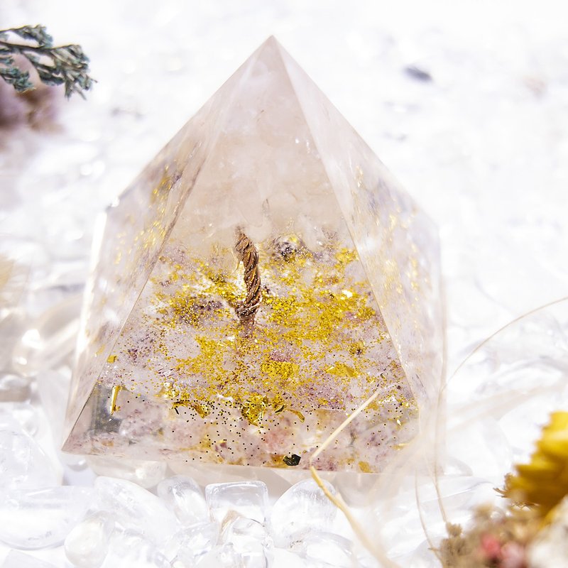金字塔奧根塔Orgonite生命之樹奧剛石脈輪助眠冥想能量粉晶草莓晶 - 其他 - 樹脂 