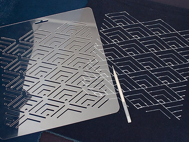 菱形青海波 手工工具刺子綉拼布壓綫模板 日本菱形波繪圖描圖板 - 其他 - 壓克力 透明