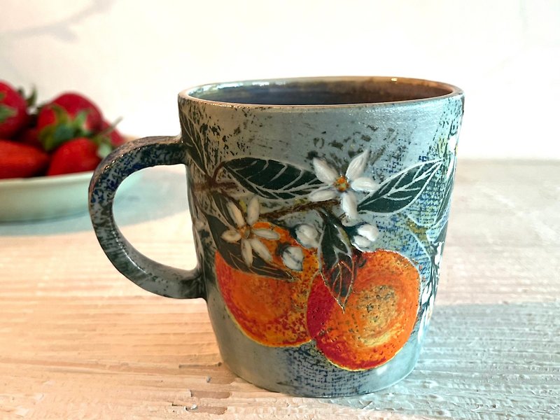 Kumquat Ruyi coffee cup (remade after sold out)_Pottery mug - Mugs - Porcelain Orange