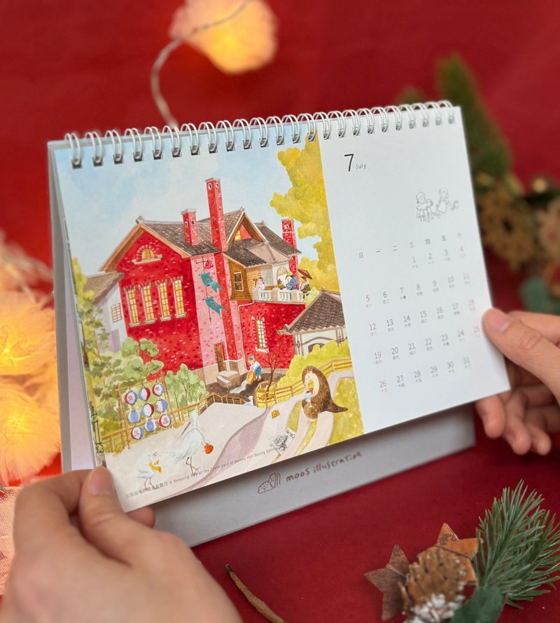 2026臺灣動物漫遊桌曆/大格子書寫超方便/聖誕新年禮/購買贈畫卡 - 月曆/年曆/日曆 - 紙 