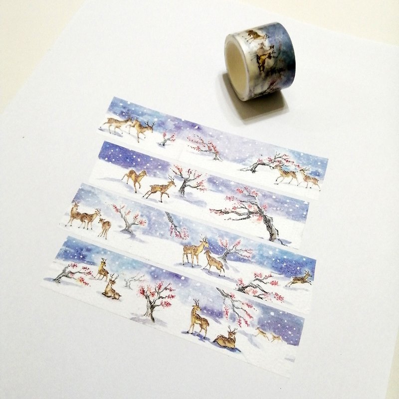 Washi Tape Walking in The Snow to Search The Flowering Plum - มาสกิ้งเทป - กระดาษ 