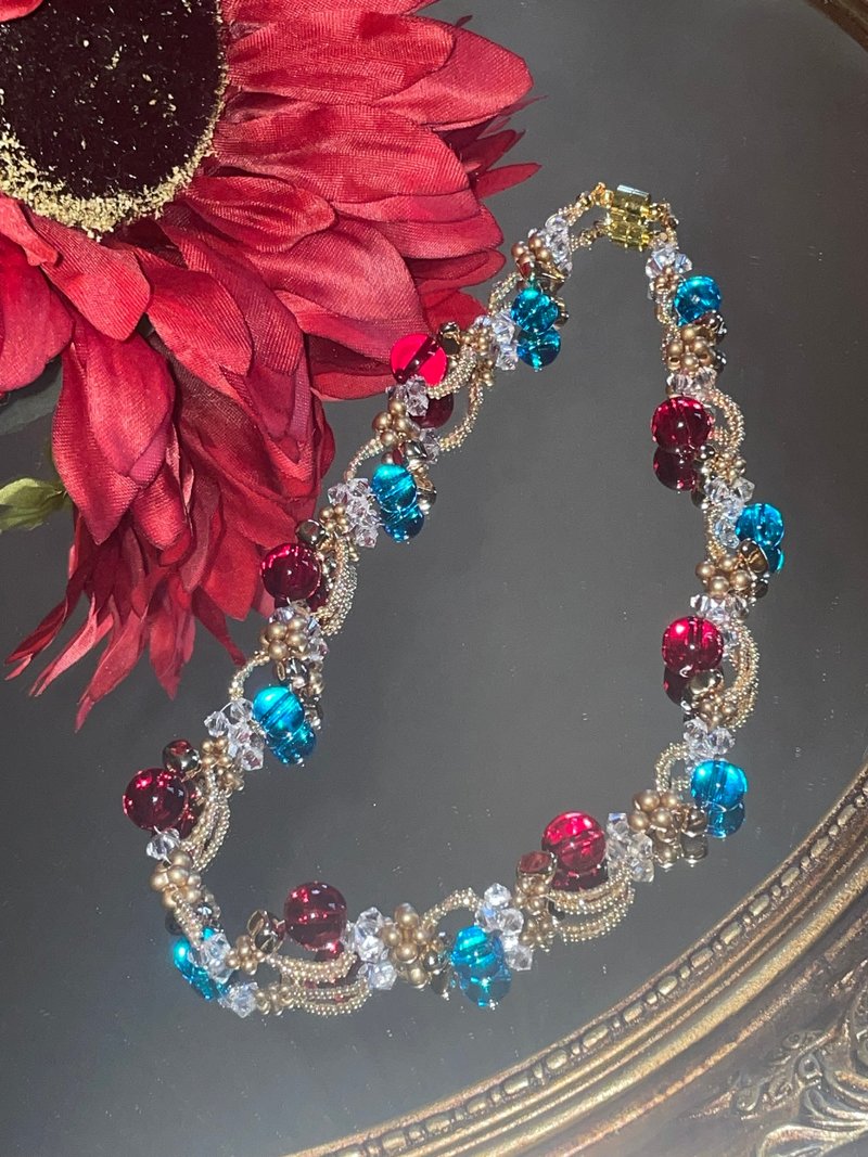 Handmade choker red and blue glass - Chokers - Glass 