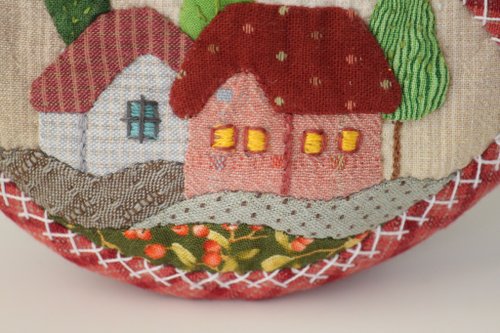 Quilted Key Holder, House Shape Fabric Car key pouch, Soft fabric