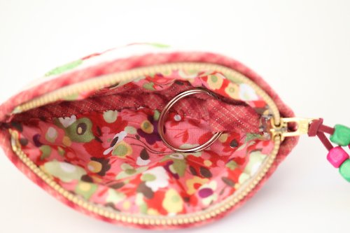 Quilted Key Holder, House Shape Fabric Car key pouch, Soft fabric