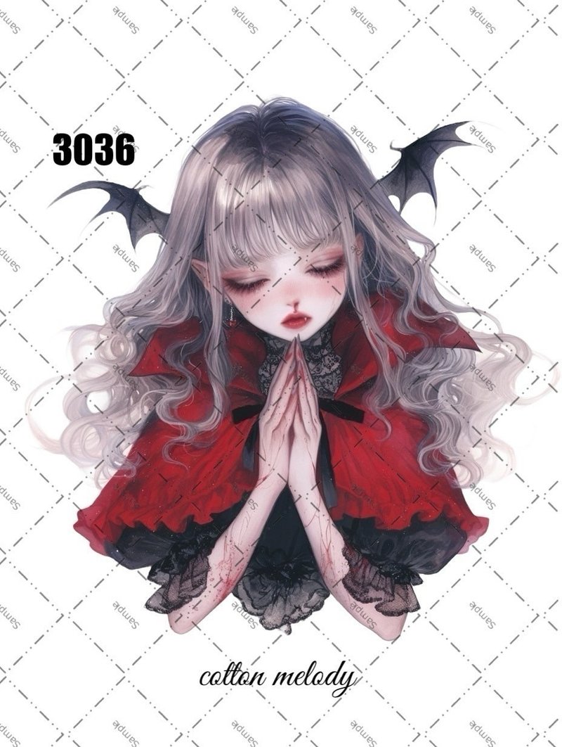 original sticker o.3036 人物ステッカー オリジナルステッカー cotton melody - 貼紙 - 紙 