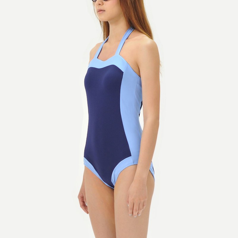 3-in-1繞頸連身泳裝 / 海軍色 + 天藍色 / XS - 泳衣/比基尼 - 其他材質 藍色