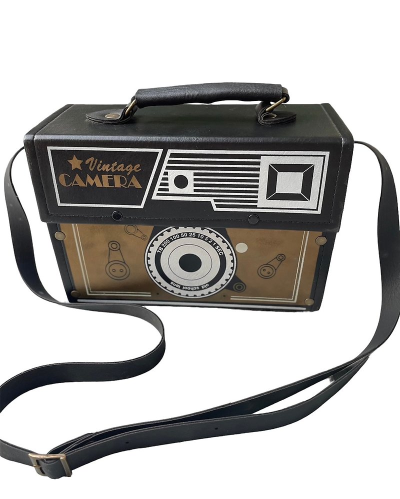 Box shape camera bag - Camera Bags & Camera Cases - Faux Leather Black