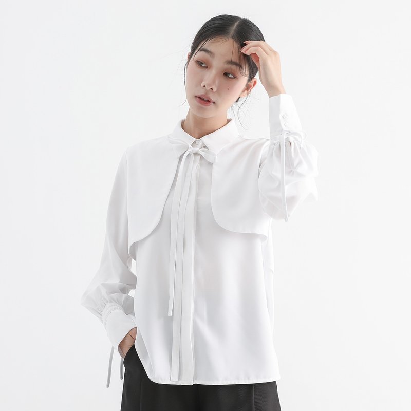 Pianzhi_Paranoid cut shirt_24AF002_White - Women's Tops - Polyester White