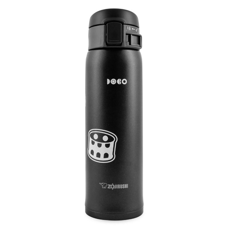 [DoBo Funny Creative X ZOJIRUSHI Joint Thermos Bottle] Drum Drum Band 0.48L - กระบอกน้ำร้อน - สแตนเลส สีดำ