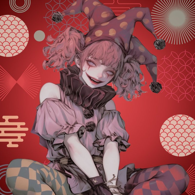NaChiオリジナルステッカー【Pierrot JUNA】 - 貼紙 - 紙 紅色