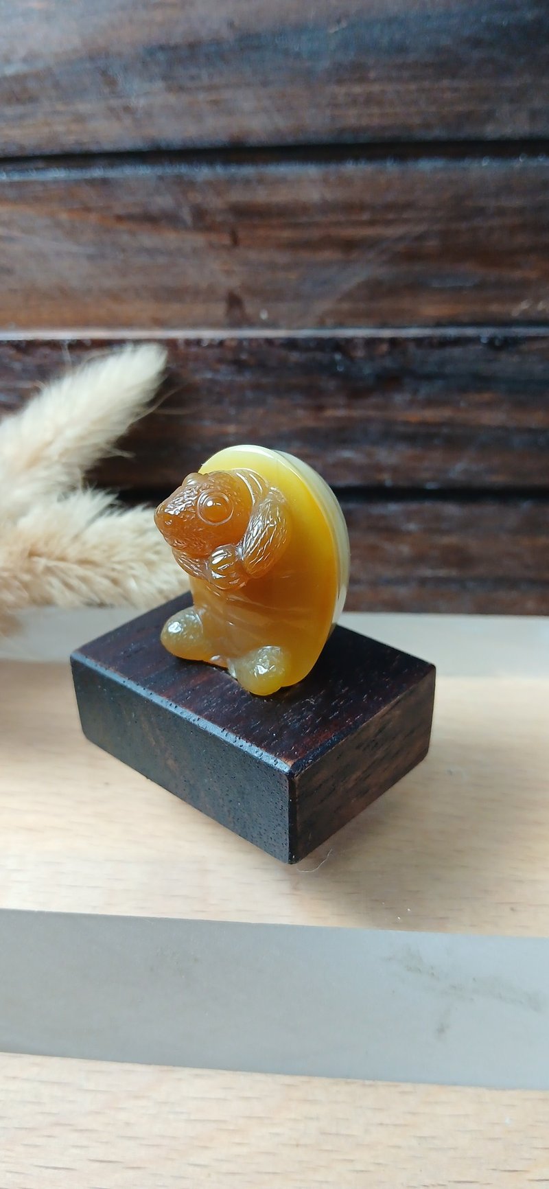 Christmas gift box | Carvings to amuse animals - eggshell turtle Brown chalcedony/raw stone turtle shell with unique texture - Items for Display - Jade Orange