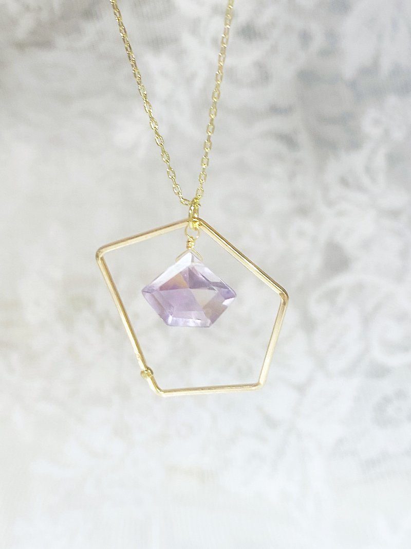 ametrine geometric necklace - Necklaces - Semi-Precious Stones Purple