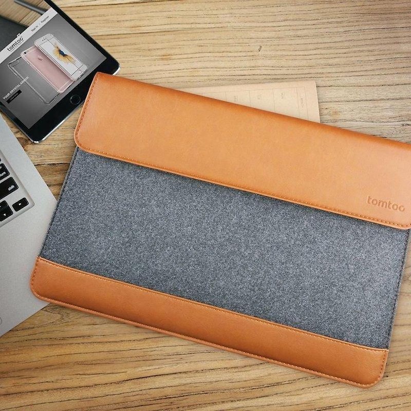 Classic leather, laptop case for MacBook Pro / MacBook Air 13/15 inch - กระเป๋าแล็ปท็อป - เส้นใยสังเคราะห์ 