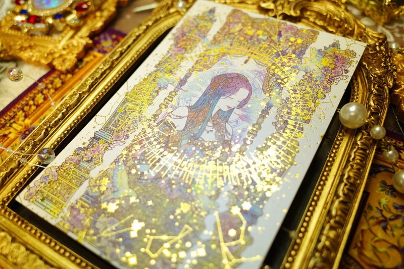 Forest Girl Illustration Postcard (libet) Double-Sided Bookmark Tag Book Clip - 卡片/明信片 - 紙 多色