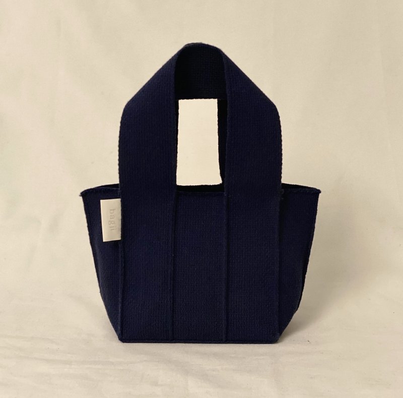 Weave_Mini tote_navy (4colors) - กระเป๋าถือ - ผ้าฝ้าย/ผ้าลินิน หลากหลายสี