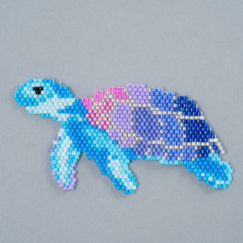 Beaded Sea Turtle brick stitch PDF pattern miyuki delica 11/0 seed beads #123 - 其他數位商品 - 其他材質 