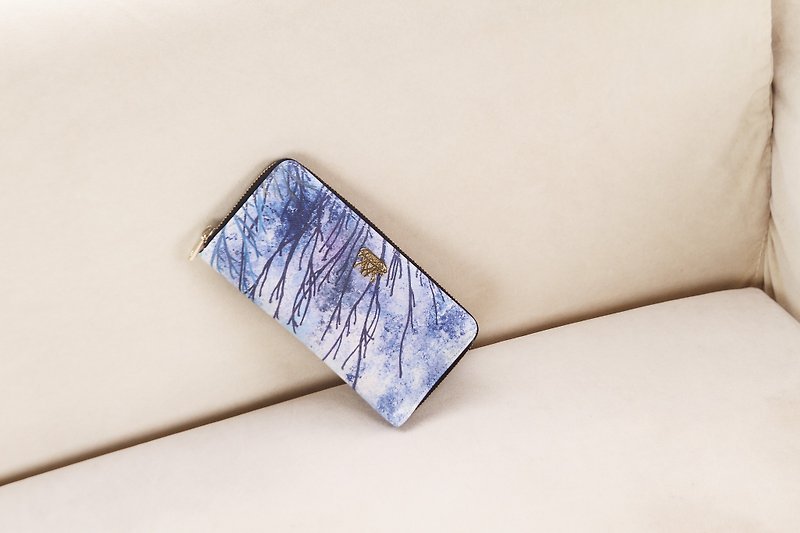 S8O 油畫風格拉鏈銀包 神秘海洋系列 - 零錢包/小錢包 - 聚酯纖維 藍色