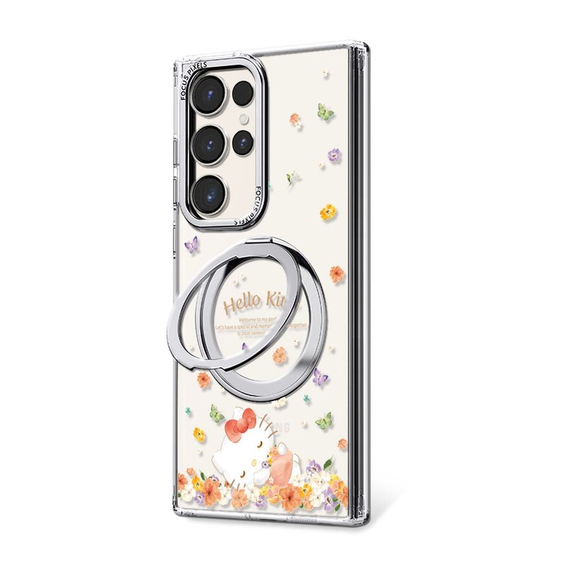 三麗鷗 Samsung S25/S24/S23 360旋轉磁吸立架手機殼-午覺凱蒂 - 手機殼/手機套 - 其他材質 多色