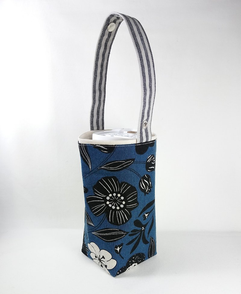 [BD/Beverage Bag]LovelyLecre.Indigo Flower Sea - ถุงใส่กระติกนำ้ - ผ้าฝ้าย/ผ้าลินิน 