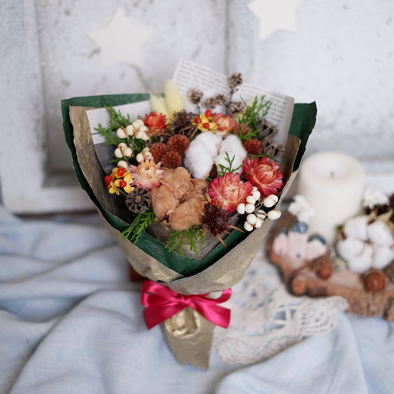 To be continued | Christmas dried flowers bouquet exchange gift gifts Home Furnishing decoration small things to heal Christmas spot - Items for Display - Plants & Flowers 
