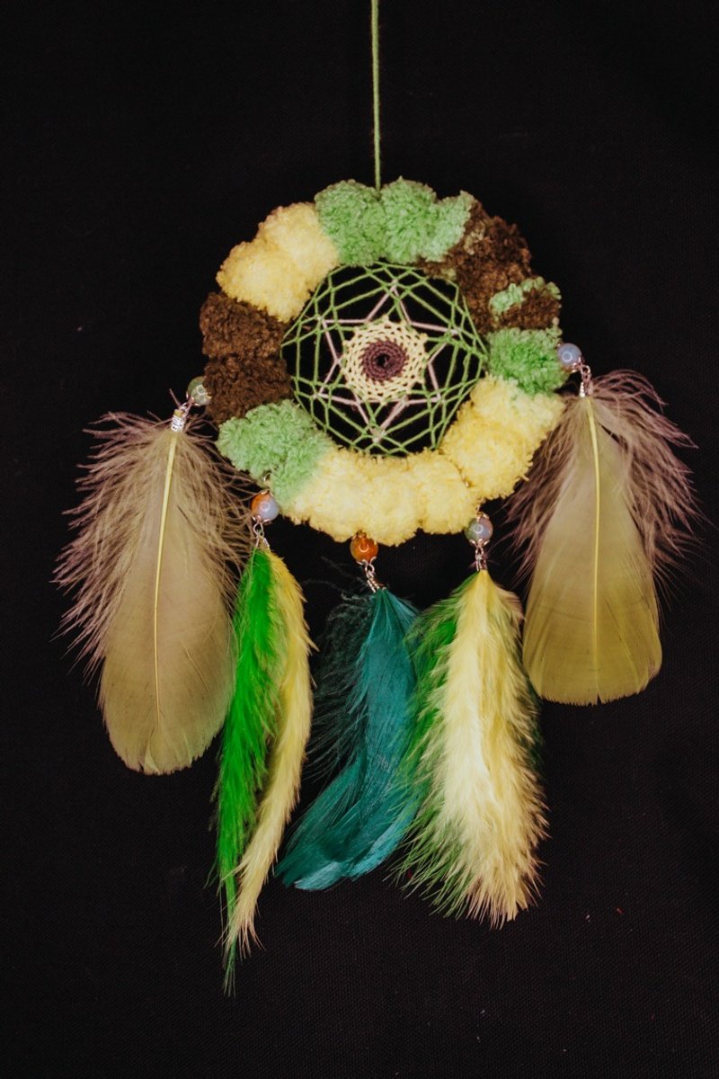 純手工捕夢網 Handmade Dreamcatcher－【毛球－青苔】 - 擺飾/家飾品 - 其他材質 綠色