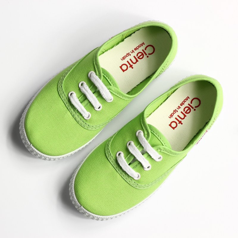 Spanish nationals canvas shoes CIENTA 52000 19 green children, women's shoes size - รองเท้าลำลองผู้หญิง - ผ้าฝ้าย/ผ้าลินิน สีเขียว