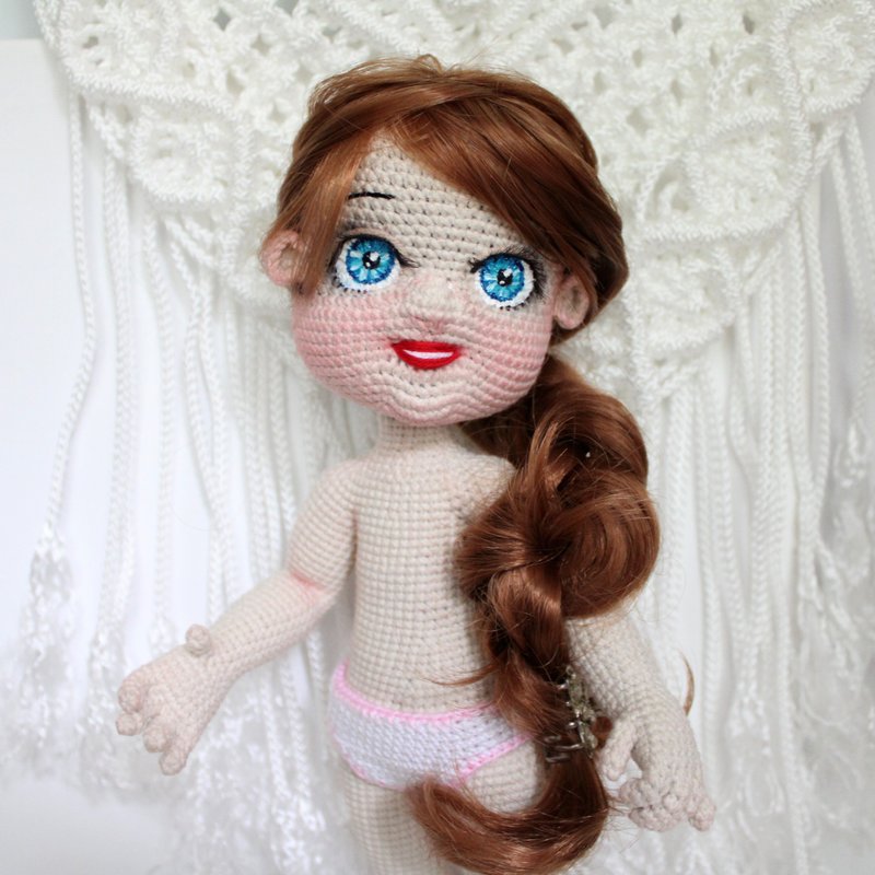 Doll face pattern  Amigurumi doll eyes pattern PDF in English  Crochet doll face - 手工藝教學/工具書 - 其他材質 