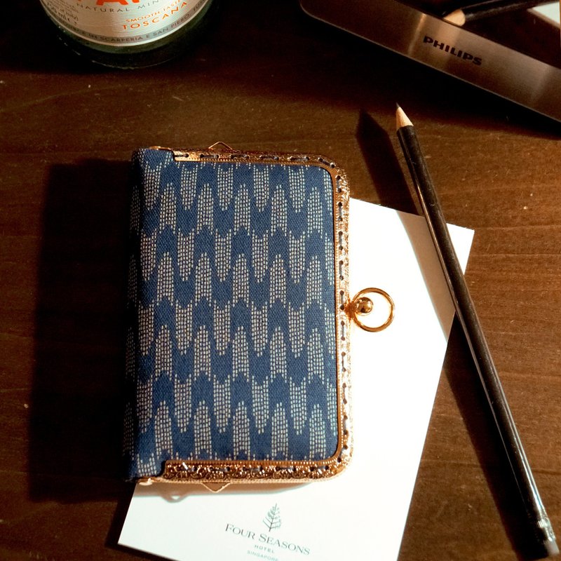 口金票卡夾 / 卡片收納 / 信用卡包 - 箭矢矢羽 - 零錢包/小錢包 - 棉．麻 藍色