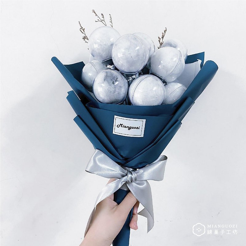 [Graduation season] Graduation limited edition marshmallow bouquet (ceremony gift) - ขนมคบเคี้ยว - กระดาษ สีน้ำเงิน