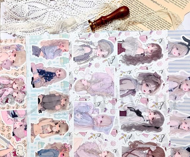コラージュシート 素材紙 a4デザインペーパー 人物 女の子