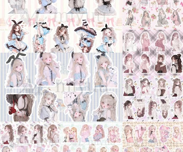 【まとめ売り】オリジナル A4 デザインペーパー コラージュシート 素材 楽天市場】デザインペーパー a4 コラージュシート 女の子