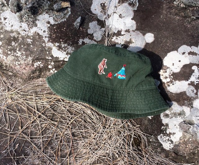 bucket hat - bear - embroidery - 5 Colors - Shop