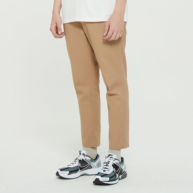 輕薄修身長褲 Slim Chino Pants/簡約/素色/情侶服/長褲/九分褲 - 男長褲/休閒褲 - 棉．麻 卡其色