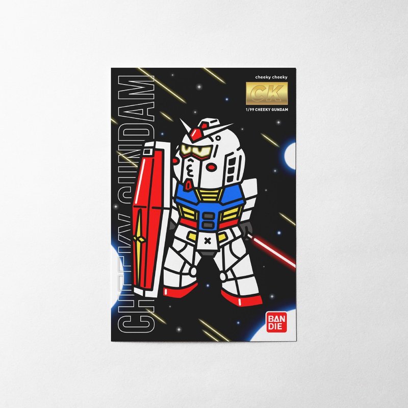 cheeky cheeky CHEEKY GUNDAM Gundam Gundam model postcard - Cards & Postcards - Paper White