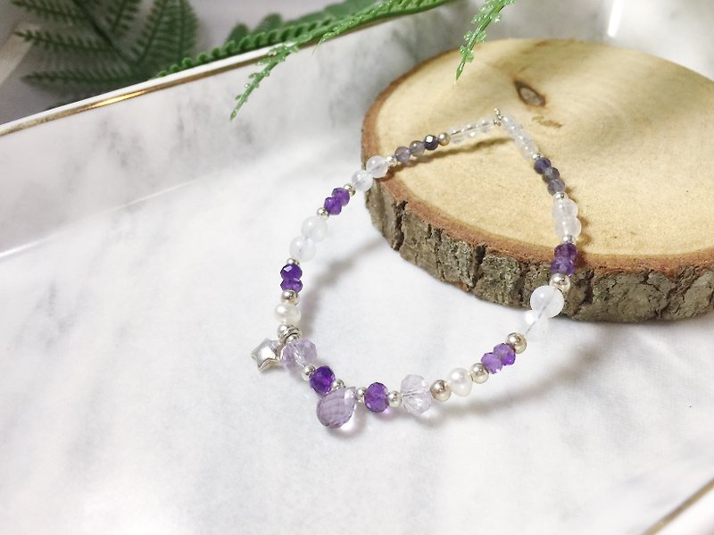 MH sterling silver natural stone custom series _ purple festival _ amethyst - Bracelets - Crystal Purple
