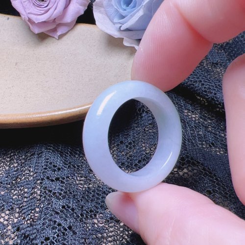 瓔珞珠寶盒 E.L.Jewelry Box 【求‧緣】白翡翡翠戒指戒圈 | 國際15.5圍 | 天然緬甸玉翡翠A貨