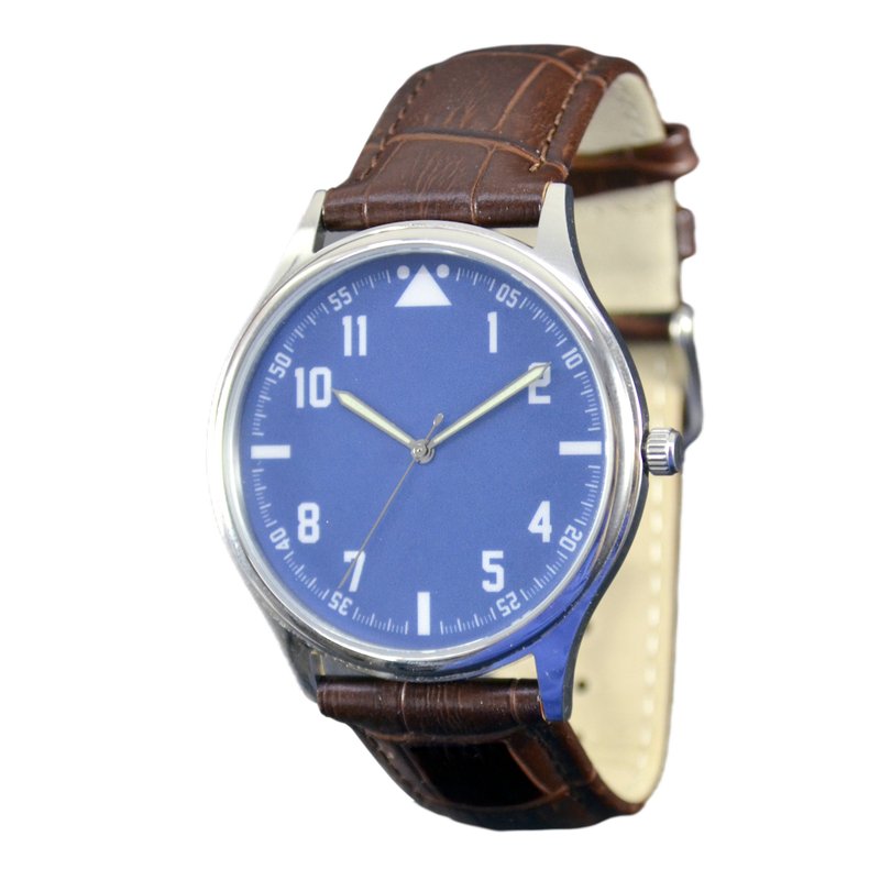 Nameless Big Number Watch Blue Dial Men's Watch Free shipping - Men's & Unisex Watches - Other Metals Blue