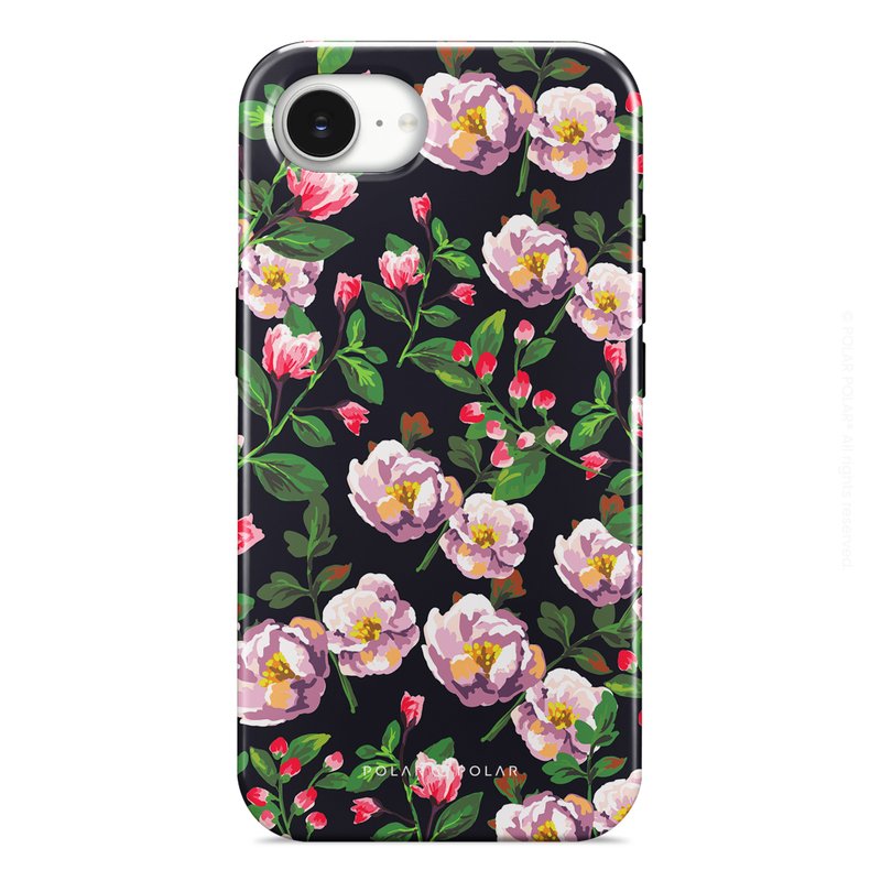紫色山茶花 iPhone 16/15/14/13/12/11/XS MagSafe 手機殼 - 手機殼/手機套 - 塑膠 藍色
