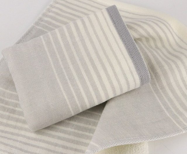Japanese style non-twisted gauze gradient small hand towel (gray
