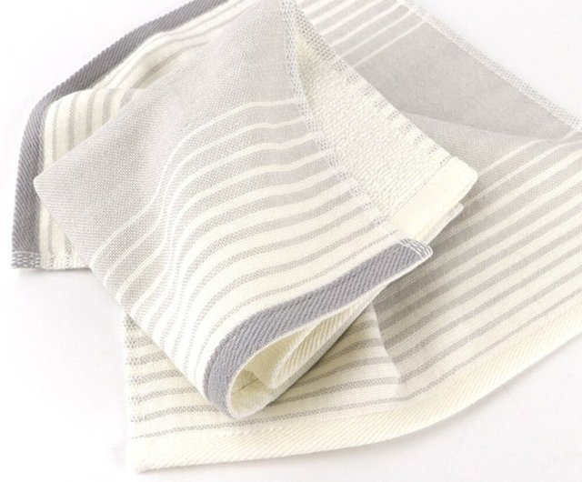 Japanese style non-twisted gauze gradient small hand towel (gray