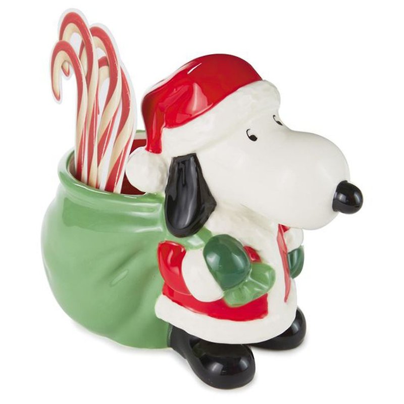 Snoopy扮聖誕老人 陶瓷糖果罐擺飾【Hallmark-Peanuts聖誕節禮品 - 收納箱/收納用品 - 陶 多色
