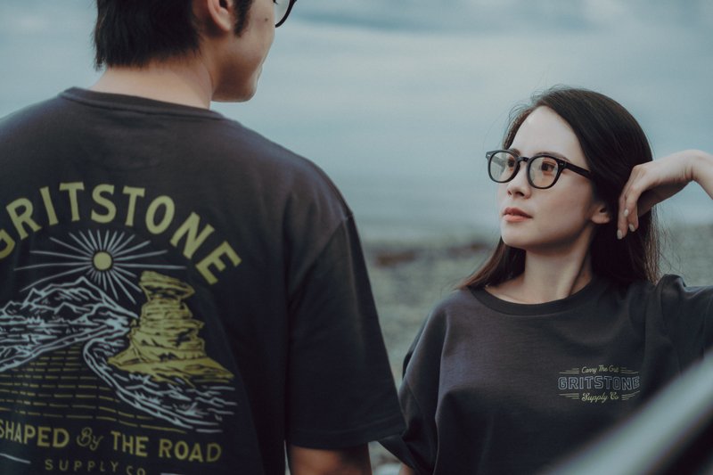 GRITSTONE礪石_SHAPRED 短T 灰色 Tshirt Tee 短袖 純棉 戶外 - 男 T 恤 - 棉．麻 灰色