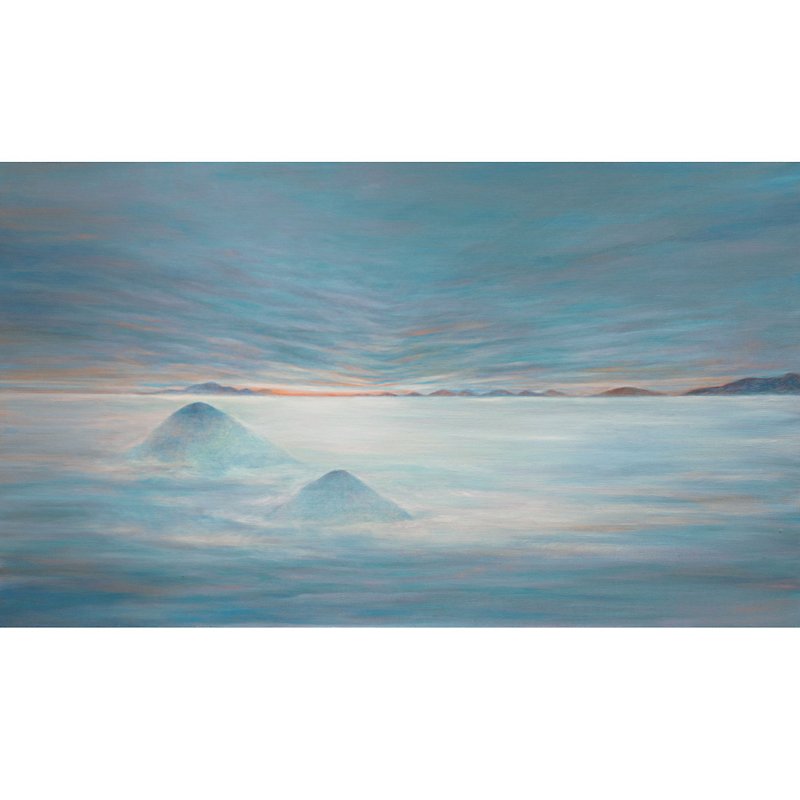 Mountain scarf cloud sea blue - Scarves - Silk 