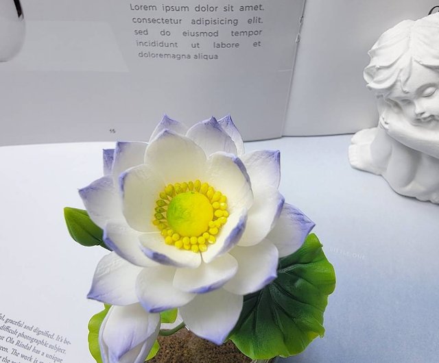Cold Porcelain Clay/Clay Floral Art-Water Lily Small Potted Plant/Gift -  Shop liyen-diy Plants - Pinkoi