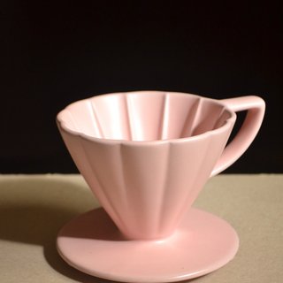 Wakazakura pink chrysanthemum type long rib filter cup 01 hand-brewed filter cup coffee filter cup graduation season gift