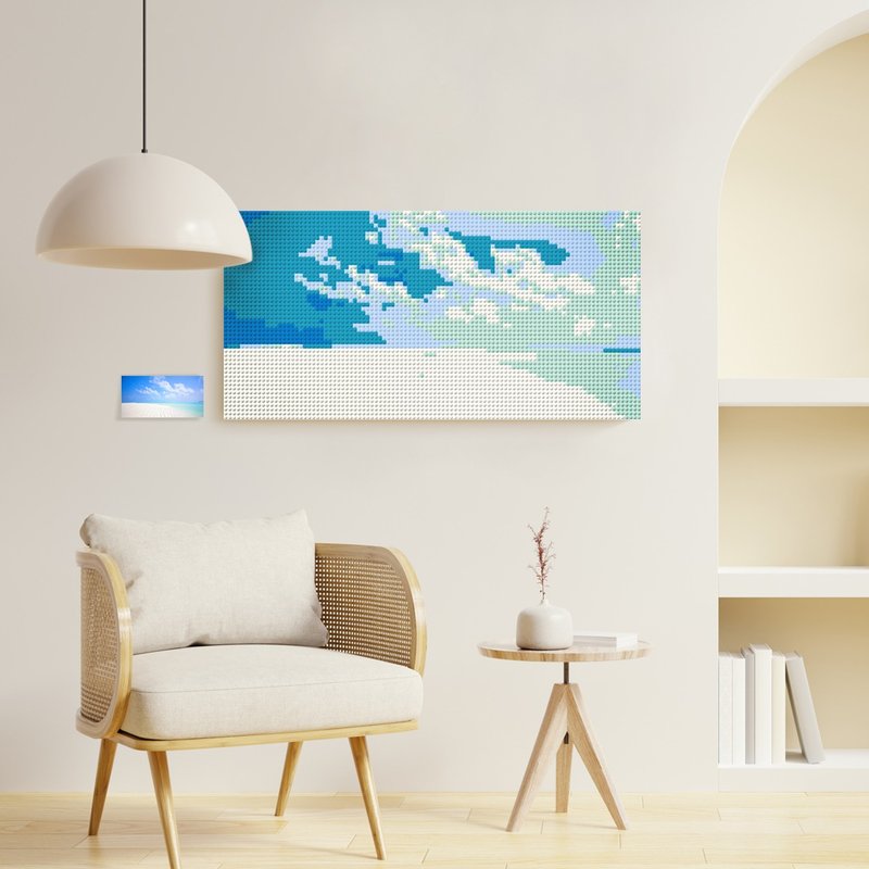 【客製 • 旅行】居家裝飾 - 空間大型尺寸積木掛畫 40 x 80 cm - 海報/掛畫/掛布 - 塑膠 白色